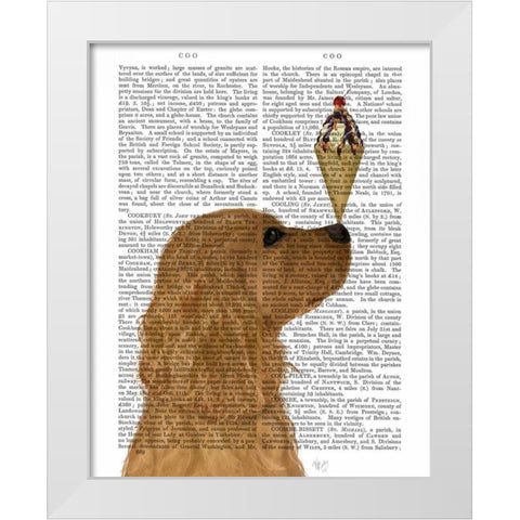 Cocker Spaniel, Golden, Ice Cream White Modern Wood Framed Art Print by Fab Funky