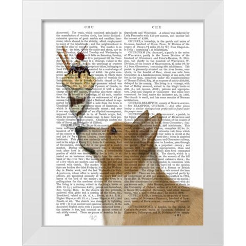 Corgi, Tan, Ice Cream White Modern Wood Framed Art Print by Fab Funky