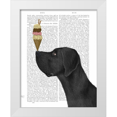 Great Dane, Black, Ice Cream White Modern Wood Framed Art Print by Fab Funky