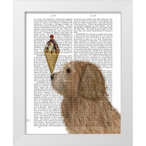 Labradoodle, Golden, Ice Cream White Modern Wood Framed Art Print by Fab Funky