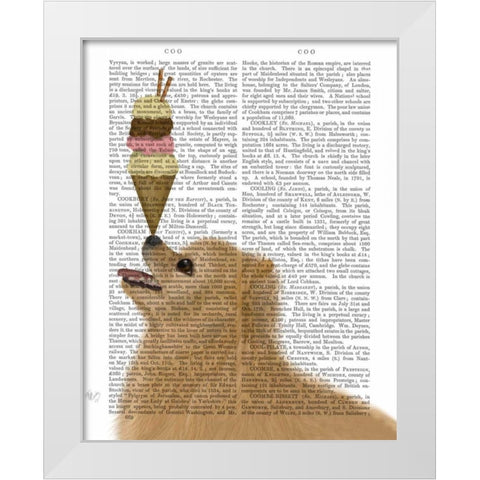 Pomeranian Ice Cream White Modern Wood Framed Art Print by Fab Funky