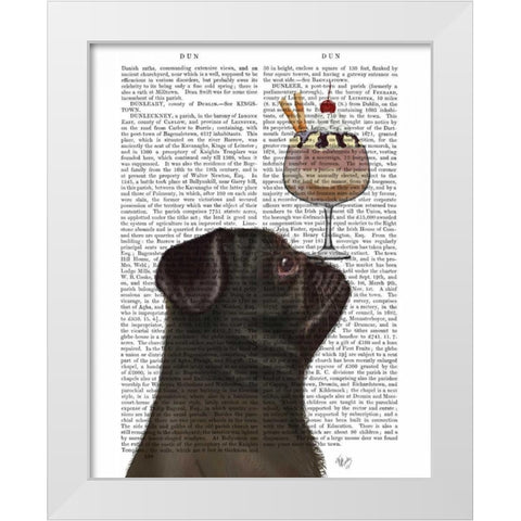 Pug, Black, Ice Cream White Modern Wood Framed Art Print by Fab Funky