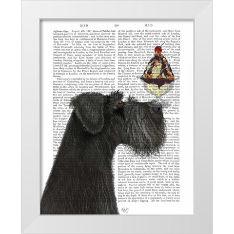 Schnauzer, Black, Ice Cream White Modern Wood Framed Art Print by Fab Funky