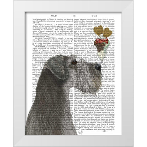 Schnauzer, Grey, Ice Cream White Modern Wood Framed Art Print by Fab Funky