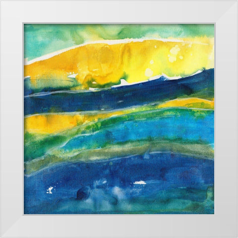 Sunny Seaside I White Modern Wood Framed Art Print by Combs, Joyce