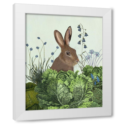 Cabbage Patch Rabbit 2 White Modern Wood Framed Art Print by Fab Funky