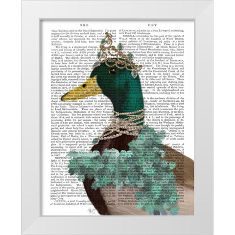 The Right Honourable Lady D White Modern Wood Framed Art Print by Fab Funky