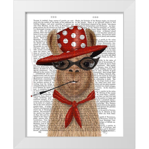 Fabulous Llama White Modern Wood Framed Art Print by Fab Funky