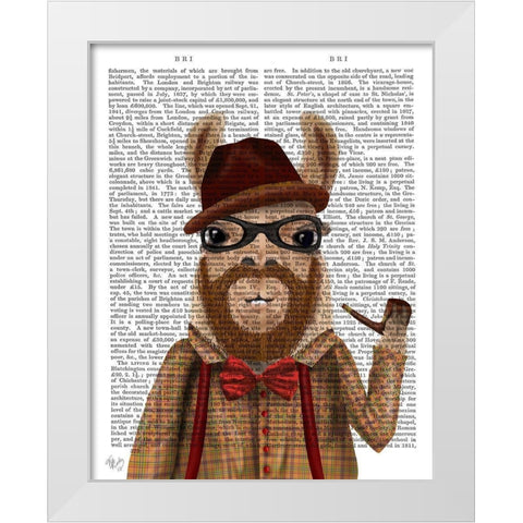 Bearded Llama White Modern Wood Framed Art Print by Fab Funky