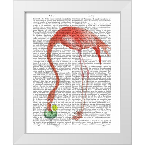 Flamingo and Cocktail 2 White Modern Wood Framed Art Print by Fab Funky