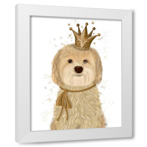 Cockerpoo Princess White Modern Wood Framed Art Print by Fab Funky