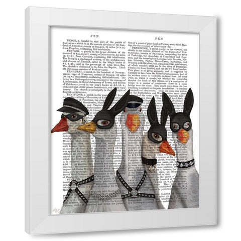Geese Guys Book Print White Modern Wood Framed Art Print by Fab Funky