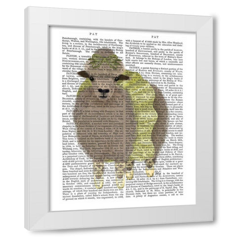 Ballet Sheep 2 Book Print White Modern Wood Framed Art Print by Fab Funky