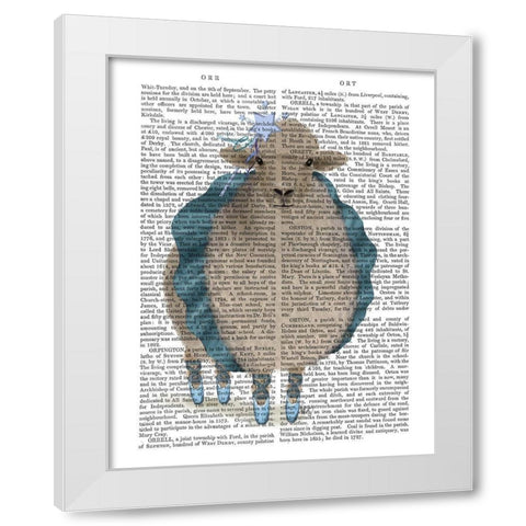 Ballet Sheep 5 Book Print White Modern Wood Framed Art Print by Fab Funky