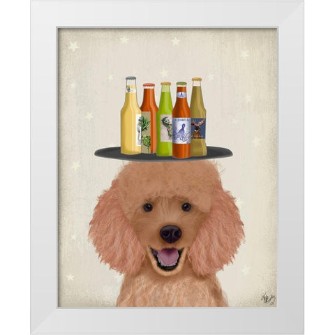 Apricot Beer Lover White Modern Wood Framed Art Print by Fab Funky