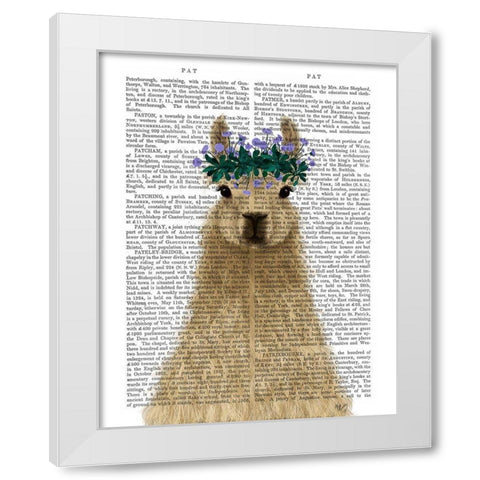 Llama Bohemian 1 Book Print White Modern Wood Framed Art Print by Fab Funky