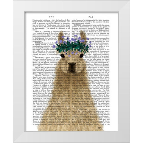 Llama Bohemian 1 Book Print White Modern Wood Framed Art Print by Fab Funky
