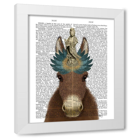 Donkey Bodhisattva Book Print White Modern Wood Framed Art Print by Fab Funky