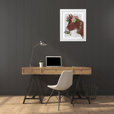 Donkey Bohemian 5 Book Print White Modern Wood Framed Art Print by Fab Funky