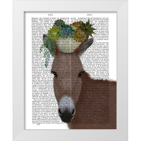 Donkey Succulent Book Print White Modern Wood Framed Art Print by Fab Funky