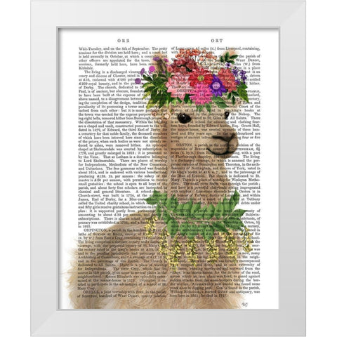 Llama Bohemian 2 Book Print White Modern Wood Framed Art Print by Fab Funky