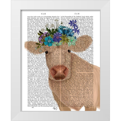 Cow Cream Bohemian 2 Book Print White Modern Wood Framed Art Print by Fab Funky