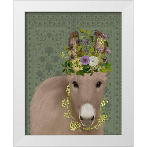 Donkey Bohemian 2 White Modern Wood Framed Art Print by Fab Funky