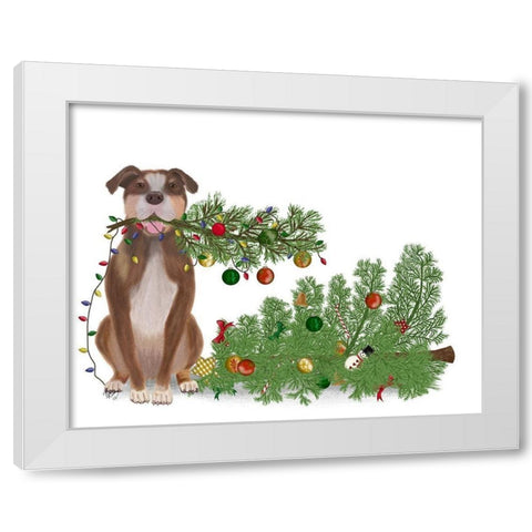 Christmas Des - Broken Tree White Modern Wood Framed Art Print by Fab Funky