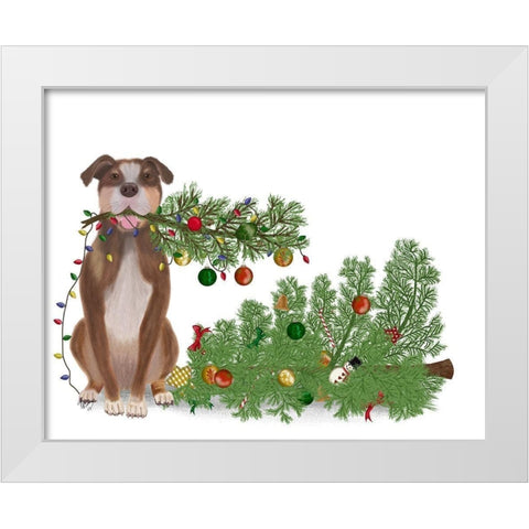 Christmas Des - Broken Tree White Modern Wood Framed Art Print by Fab Funky