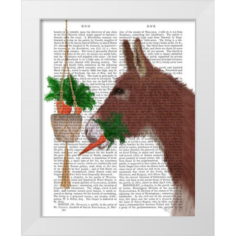 Donkey Lunch Book Print White Modern Wood Framed Art Print by Fab Funky