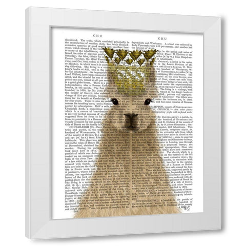 Llama Queen Book Print White Modern Wood Framed Art Print by Fab Funky