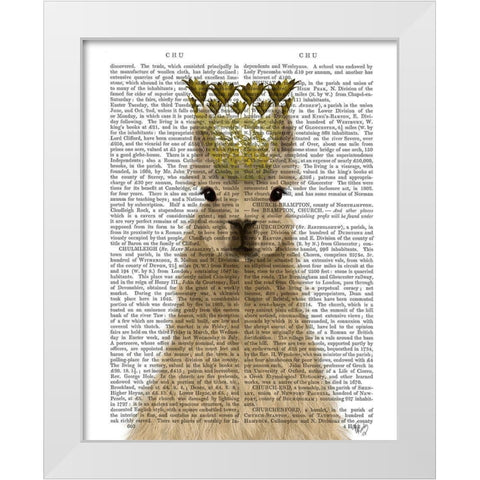 Llama Queen Book Print White Modern Wood Framed Art Print by Fab Funky