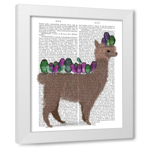 Llama Owls, Full Book Print White Modern Wood Framed Art Print by Fab Funky