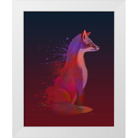 Red Fox White Modern Wood Framed Art Print by Fab Funky