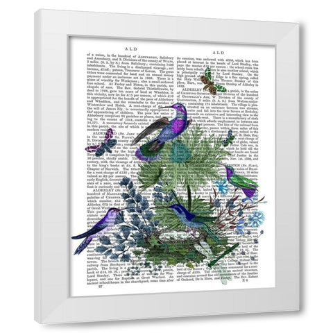 Tropical Birds Nest 1 Book Print White Modern Wood Framed Art Print by Fab Funky