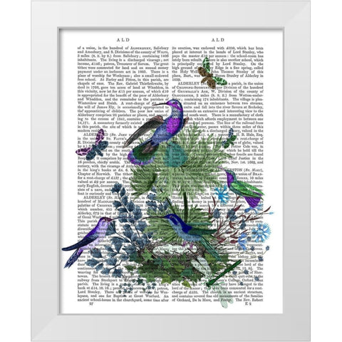Tropical Birds Nest 1 Book Print White Modern Wood Framed Art Print by Fab Funky