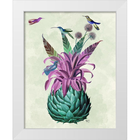 Tropical Artichoke White Modern Wood Framed Art Print by Fab Funky