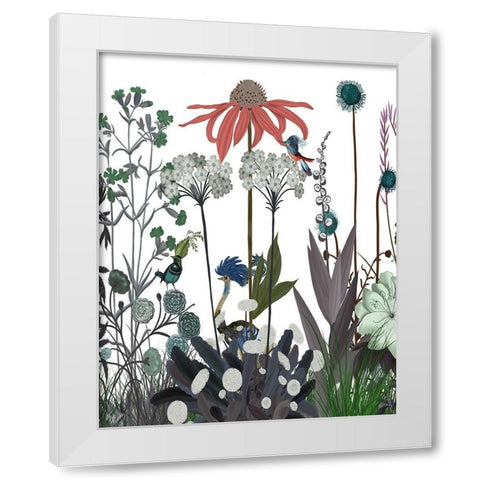 Wildflower Bloom, Ostrich White Modern Wood Framed Art Print by Fab Funky