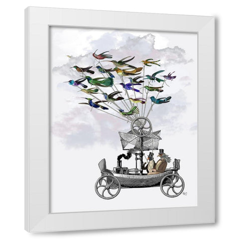 Bird Boat White Modern Wood Framed Art Print by Fab Funky