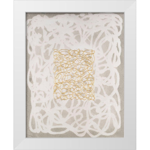 Golden Meringue I White Modern Wood Framed Art Print by Lam, Vanna