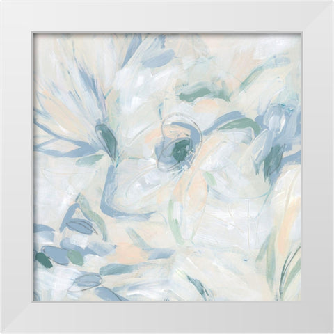 Abstract Flower Fresco I White Modern Wood Framed Art Print by Vess, June Erica
