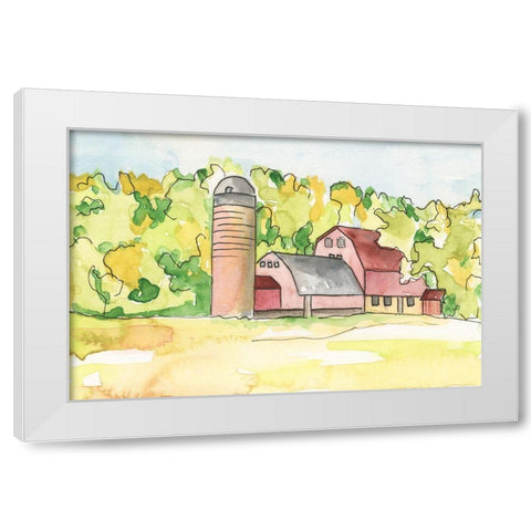 Barn Vista I White Modern Wood Framed Art Print by Moore, Regina