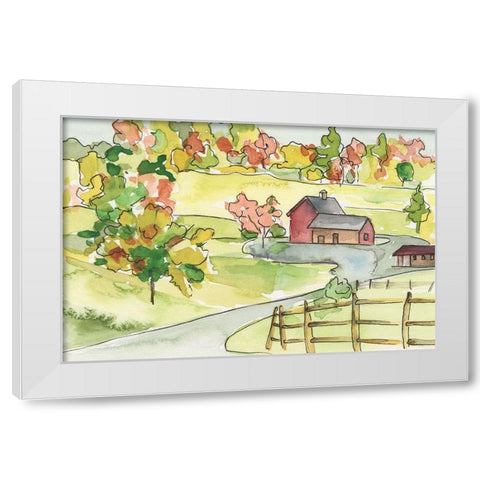 Barn Vista II White Modern Wood Framed Art Print by Moore, Regina
