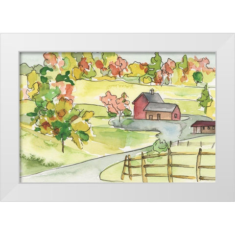 Barn Vista II White Modern Wood Framed Art Print by Moore, Regina