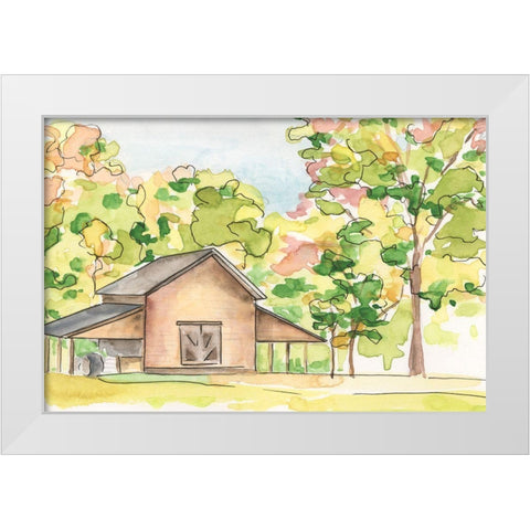 Barn Vista IV White Modern Wood Framed Art Print by Moore, Regina