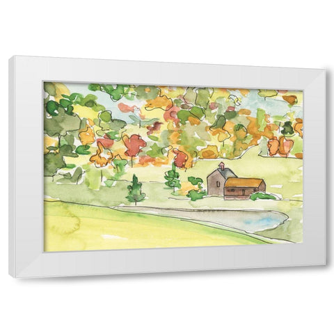 Barn Vista V White Modern Wood Framed Art Print by Moore, Regina