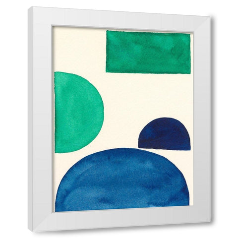 Elementary Shapes I White Modern Wood Framed Art Print by Moore, Regina