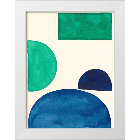 Elementary Shapes I White Modern Wood Framed Art Print by Moore, Regina