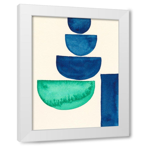 Elementary Shapes III White Modern Wood Framed Art Print by Moore, Regina