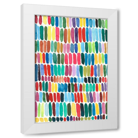 Rainbow Marks I White Modern Wood Framed Art Print by Moore, Regina